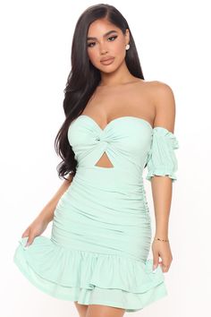 Mini Dress Off Shoulder, Mint Fashion, Short Dresses For Women, Mock Neck Mini Dress, Blue Sequin Dress, Cute Short Dresses, Brunch Dress, Cute Summer Dress, Dresses Fashion Nova