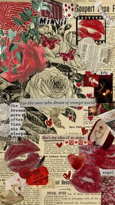 Red Scrapbook Aesthetic, Beige Red Wallpaper, Red And Beige Wallpaper, Red Aesthetic Vintage Wallpaper, Red Moodboard Aesthetic, Wallpaper Iphone Valentines, Wallpaper Backgrounds Red, Red Aesthetic Collage, Red Header