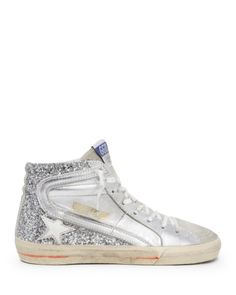 Golden Goose Deluxe Brand Women's Slide Glitter High Top Sneakers Golden Goose Slides, Slide Golden Goose, Golden Goose Slide, Shoes Golden Goose, Fake Golden Goose High Tops, Golden Goose High Tops, Golden Goose Hightops, Golden Goose Glitter, Golden Goose Glitter Sneakers