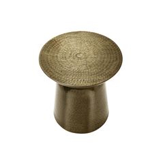 an antique brass knob on a white background