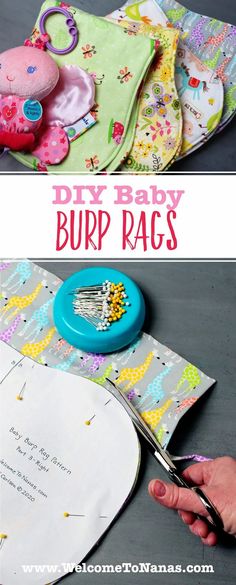 the instructions for how to make baby burp rags