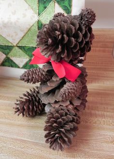 a teddy bear made out of pine cones