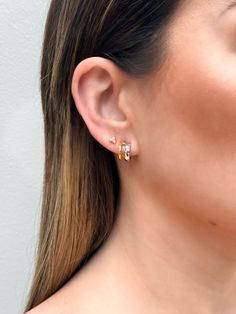 Introducing our Duet Mixed Metal Hoops. 925 Sterling Silver 18k Gold Plated Nickel Free & Hypoallergenic Mixed Metal Earrings, Adventure Style, Mixed Metal Jewelry, Mixed Metals, Ring Necklace, Metal Jewelry, Necklaces Bracelets, Ring Earrings, 18k Gold