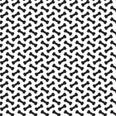 black and white dog bones pattern