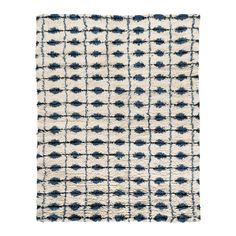 a blue and white rug on a white background