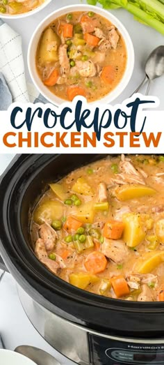 crockpot chicken stew in a slow cooker