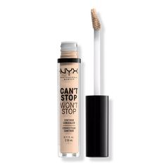 Can't Stop Won't Stop 24HR Full Coverage Matte Concealer - NYX Professional Makeup | Ulta Beauty Covering Acne With Makeup, Photo Ready Makeup, Vegan Concealer, Nyx Concealer, Scar Makeup, Makeup Ulta, Matte Concealer, Corrector Concealer, Concealer Shades