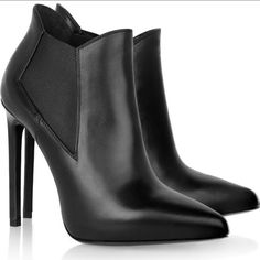 Ysl Saint Laurent Stiletto Chelsea Ankle Boot Size Fr 36 (Us 6). 110mm (11cm, 4.5in) Heel. New And Unworn, Purchased From Saks 5th Ave (Store Label Still On, But No Box). Originally Retailed For $1000. These Are Gorgeous Boots In Perfect Condition, I Just Can’t Do Such High Heels Anymore And They’ve Been Sitting Unworn In My Closet For Years. Please Feel Free To Reach Out With Any Questions! Fall Boots, Chelsea Ankle Boots, Black Leather Ankle Boots, Saint Laurent Shoes, High Heel Boots Ankle, Fabulous Shoes, Boots Ankle, Heeled Ankle Boots, Leather Ankle Boots