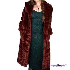 #Vintage #90s #Red #Fauxfur Maxi Coat Extra Small (Can Fit Up To A Large Too) Stunning Warm Winter Coat Terry Lewis Classic Luxuries A Steal!!!! Fall Party Outerwear In Mink Color, Red Faux Fur Coat For Fall, Red Fur Coat With Faux Fur Trim For Fall, Red Fur Coat With Faux Fur Trim For Winter, Red Winter Fur Coat With Faux Fur Trim, Winter Red Fur Coat With Faux Fur Trim, Red Fur Coat For Fall, Luxury Jacket, Maxi Coat