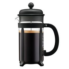 a french press coffee maker is shown on a white background