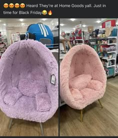 two chairs that have been made to look like they are in the store