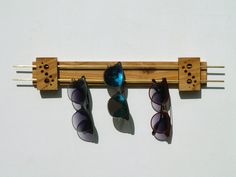 sunglasses organizer made from recycled wood and brass wire dimensions: 50x 8cm (cca 20'' x 3'') Sunglasses Organizer, Flat Paint, Wood Sunglasses, Wooden Sunglasses, White Cloud, Recycled Wood, Storage And Organization, Croatia, Recycling