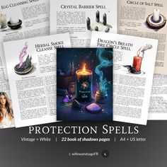 the front and back pages of protection spells