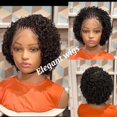 HAND MADE - Each wig we offer was cautiously made by hand to accomplish a quality like no other. It is the perfect protective style for all hair types.  EASY TO WEAR - Very Lightweight with Breathable Cap. The wig cap has adjustable straps to ensure a good fit. The lightness of the wig allows you to wear it for as long as you like without any discomfort.  MATERIAL - Made with the highest quality of synthetic braiding extensions, heat resistant hair fiber that can be curled with hot water and was Chloeculture Wigs, Microbraid Wigs, Braided Wig Styles, Elegant Wigs, Braiding Extensions, Curly Twist, Twisted Bangs, Braided Twist, Bang Wig