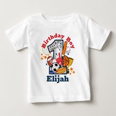 Sports Birthday Boy All Star First Birthday Shirt, Infant Unisex, Size: 6 Month, White Sport Birthday Party, Star First Birthday, Sport Birthday, First Birthday Shirt, Sports Birthday Party, First Birthday Shirts, Sports Birthday, Sports Party, Birthday Boy Shirts