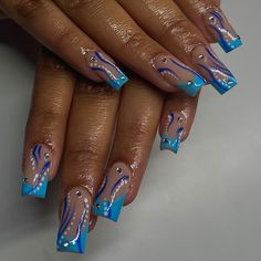 Blue Summer Nails, Summer Nails 2023, Abstract Nail, Turquoise Nails, Abstract Nail Art, Expecting Parents, Nails 2023, Mixed Feelings, Nails Inspo