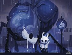 an image of a cartoon character and his dog in the rain