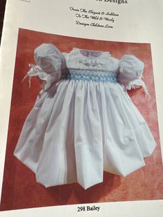 Smocking design for yoke, and bonnet  Dress patterns sold separately  No Return Smocking Plates, Clothing Hacks, Sewing Project, Dress Patterns, Smocking, Sewing Projects, Ships, Craft Supplies, Sewing