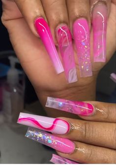 Dragon Nails, Drip Nails, Baddie Nails, Cute Acrylic Nail Designs, Glow Nails, Dope Nail Designs, Long Acrylic Nails Coffin, Acrylic Nails Coffin Pink, Long Square Acrylic Nails