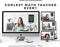 a computer screen with the words coolest math teacher ever on it and images of students