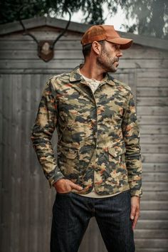 Army Shorts, Army Jacket, Camo Jacket, Camouflage Print, Chore Jacket, Raw Denim, Desert Boots, Elbow Patches