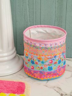 Collapsible Storage Bin - Floral Border-view 1 Women Cave, Trash Storage, Cute Storage, Collapsible Storage Bins, Boho Shower Curtain, Decorating Home, Inspire Me Home Decor