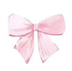 a watercolor drawing of a pink bow