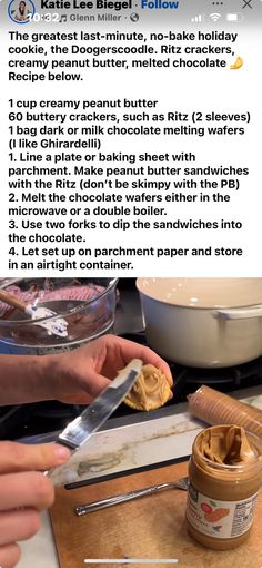 the recipe for making peanut butter is shown