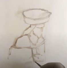 a drawing of a chair in the corner of a room