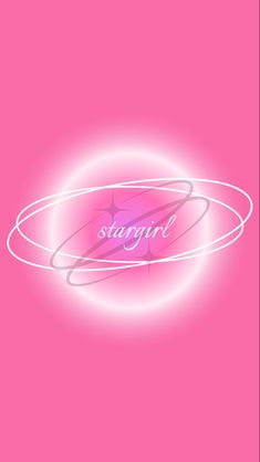 a pink background with the word stargirl in white writing on it and a circular design