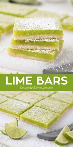 lime bars are stacked on top of each other