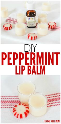 diy peppermint lip balm recipe for kids to use in the winter