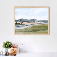 ’Yellowstone in May’ Art Print - Paper / 5x7 / Oak Frame Yellowstone In May, Wyoming Landscape, Colorful Scenery, May Art, Ski Town, Acrylic Landscape, Landscape Paintings Acrylic, Botanical Collection, Mountain Wall