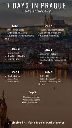 the 7 days in prague itiner list