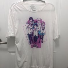 Never Worn, In Great Condition My Hero Academia Shirt, Shirt Color, My Hero Academia, Hero Academia, My Hero, Pink White, Wish List, Womens Tops, Tops & Tees