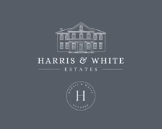 the logo for harris & white estate, which is located in an historic building