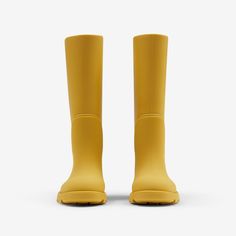 Rubber Marsh High Boots in Manilla | Burberry® Official Fall Footwear, Fall Shoes, Designer Boots, Tall Boots, High Boots, Black And Brown, Burberry, Boots, Leather