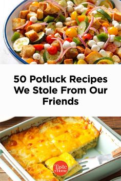 the cover of 50 potluck recipes we stole from our friends, including casserole