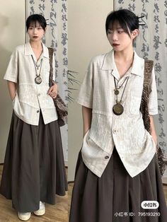 Japanese Basic Outfit, Mori Style Outfits, Japanese Skirt Outfits Long, Japanese Long Skirt Outfit, Midi Skirt Outfit Japanese, Casual Mori, Casual Mori Kei, Japanese Street Fashion Long Skirt, Mori Fashion