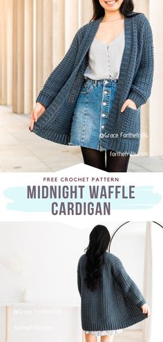 Crochet Cardigan Free Ladies Crochet Patterns Cardigan Sweaters, Crochet Sweater Coats Free Pattern, Ladies Crochet Cardigan, Free Crochet Coat Patterns For Women, Crochet Jackets For Women, Free Crochet Patterns For Cardigans, Free Knit Cardigan Patterns For Women, Worsted Weight Crochet Cardigan Free Pattern