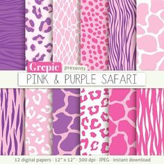 pink and purple leopard print paper pack