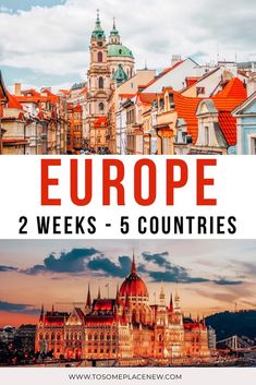 europe with the words europe 2 weeks - 5 countries in front of it and an image of