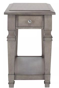 a gray nightstand table with one drawer