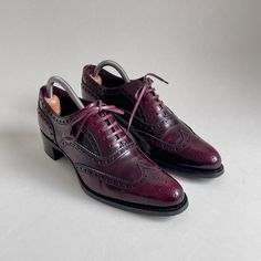 Step into elegance with these stunning Miu Miu Women's Burgundy Leather Lace-Up Brogue Oxford Shoes in size EU 38.5. Crafted from luxurious, polished leather, these shoes feature intricate brogue detailing that blends classic style with a modern twist, perfect for making a statement. Features: *Brand: Miu Miu *Size: EU 38.5 (US approx. 8) *Color: Deep Burgundy *Material: Genuine Leather *Design: *Lace-up oxford style with classic brogue perforations *Wingtip design for added elegance *Comfortabl Fall Gala Wingtip Dress Shoes, Leather Shoes With Brogue Detailing For Fall Galas, Office Leather Brogue Shoes With Closed Toe, Office Leather Shoes With Brogue Detailing, Wingtip Heels With Leather Sole, Vintage Low Heel Lace-up Shoes For Formal Occasions, Lace-up Leather Shoes With Brogue Detailing For Galas, Fall Wingtip Oxfords With Branded Insole, Vintage Lace-up Shoes With Low Heel For Formal Occasions