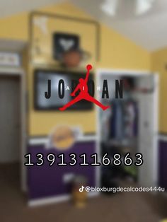 the logo for jordan basketball store is displayed in this blurry photo, with an image of a man jumping up into the air