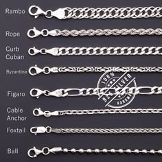 * We have 11 options: Byzantine Viking Bali Chain Necklace, Cable Anchor Chain Neckace, Figaro Chain Necklace, Cuban Curb Chain Necklace, Rambo Chain Necklace, Foxtail Wheat Chain Necklace, Rope Twisted Chain Necklace, Ball Bead Chain Necklace, Byzantine Euro Flat Chain Necklace, Mariner Puffed Chain Necklace, Mariner Flat Chain Necklace *  Our 925 Sterling Silver Solid BYZANTINE CHAIN NECKLACES are specially designed for you to make you look stylish and elegant. * You can wear our jewelry in da Thick Silver Necklace, Chain Necklace Women, Byzantine Chain, Necklace Rope, Twisted Chain, Figaro Chain Necklace, Anchor Chain, Heavy Chain, Sterling Silver Chain Necklace