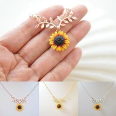 Are you looking for the perfect accessory to add a touch of elegance to your wardrobe? Look no further than the Fashionable Sunflower Jewelry Set!

This stunning set features a necklace, earrings, bracelet, and ring, all adorned with beautiful sunflower designs. Also crafted from metal and available in silver, gold, and rose gold, this jewelry set is perfect for any occasion, from anniversaries to weddings.
Benefits of the sunflower jewelry set :

 	Sunflower Design: This set features a beautiful sunflower design, as a result it is perfect for adding a touch of elegance to any outfit.
 	Ring: The Fashionable Jewelry Set includes a ring, as a result it is perfect for completing any look.
 	Necklace: The necklace included in this sunflower jewelry set is crafted from metal and also features Sunflower Leaf, Simple Sunflower, Rose Gold Chain Necklace, Sunflower Jewelry, Sunflower Pendant, Jewelry Cute, Sunflower Necklace, Gold Chains For Men, Pearl Pendant Necklace