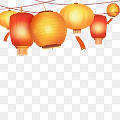 chinese paper lanterns hanging on the line, lantern, lantern png and psd