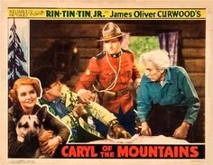 an old movie poster for the film cary of the mountains with three women and a dog