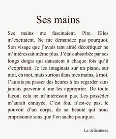 a page from the book ses mains by french writer and author, jean - paul